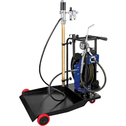 Prolube 45836 Trolley Mounted Oil Pump Kit, Air Operated Pump, Hose Reel &  Digital Oil Control Gun