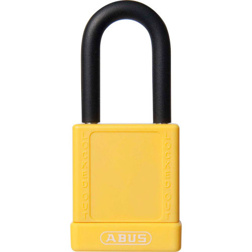 ABUS 74/40 Keyed Alike Lockout Padlock, 1-1/2-Inch Non-Conductive Shackle, Yellow, 06757 - Pkg Qty 8