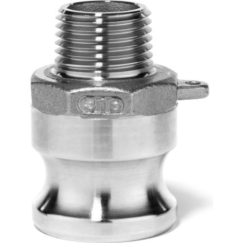 2" 316 Stainless Steel Type F Adapter with Threaded NPT Male End