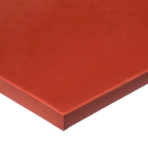 FDA Silicone Rubber Sheet w/High Temp Adhesive, 6"L x 6"W x 1/8" Thick