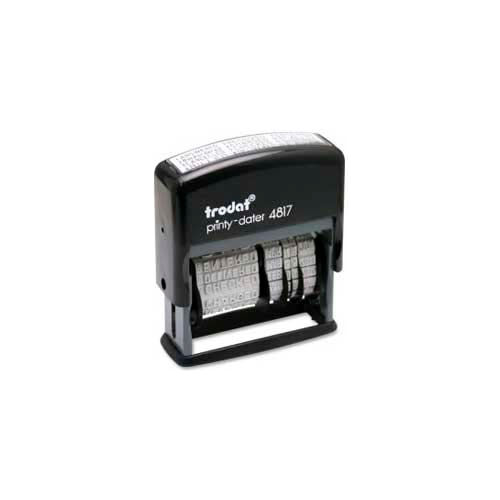 U.S. Stamp & Sign Trodat® Self-inking Message/Date Stamp, 12 Phrases, 3/8" x 2", Black