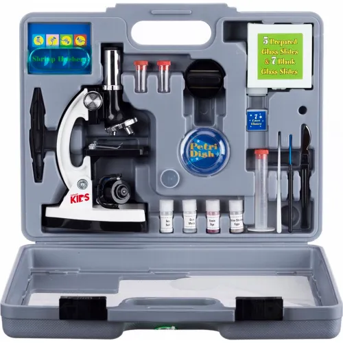 AmScope M30-ABS-KT2-W AMSCOPE-KIDS 52-Piece Microscope Kit with Accessory Set & Case