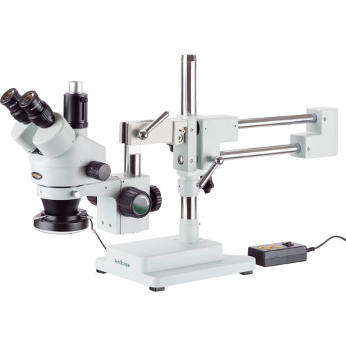 AmScope SM-4TZ-144A 3.5X-90X Trinocular Stereo Microscope with 4-Zone 144-LED Ring Light