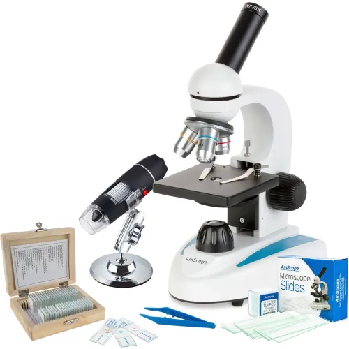 Microscopio Stereo Trinoculare AmScope SM-1TZ-RL 3.5X-90X Con Luci LED E Supporto