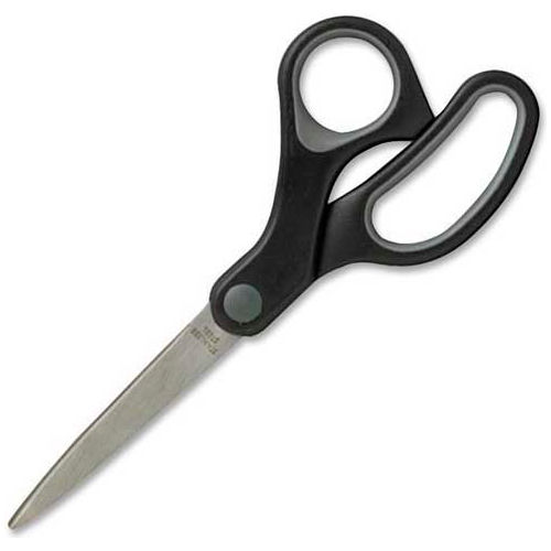 Sparco&#8482; Rubber Grip Scissors, 7&quot;L Straight, Black/Brown2.5