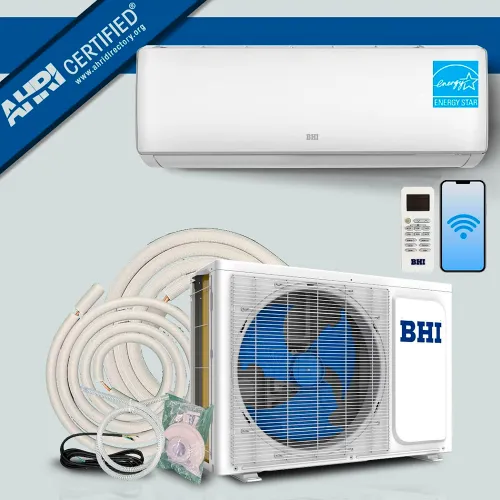 BHI Ductless Mini Split AC & Heat Pump, Wi-fi Control, 18000 BTU, 22 ...