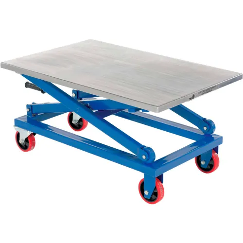 Mobile Hand Crank Mechanical Scissor Lift Table CART-1000-M 1000 Lb.  Capacity - 40 x 26 Platform