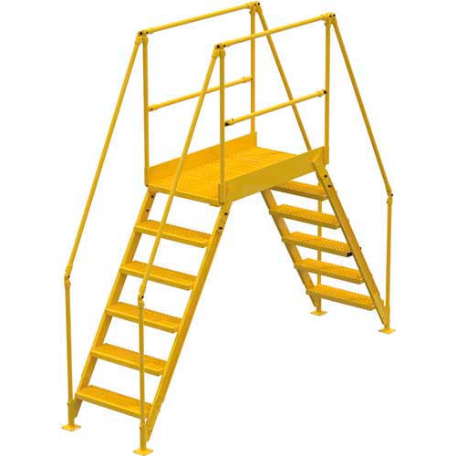 6 Step Cross-Over Ladder, 104&quot;L, 335 Lb. Capacity