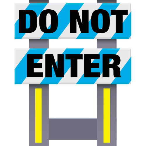 Folding Safety Barricade, Blue, Do Not Enter