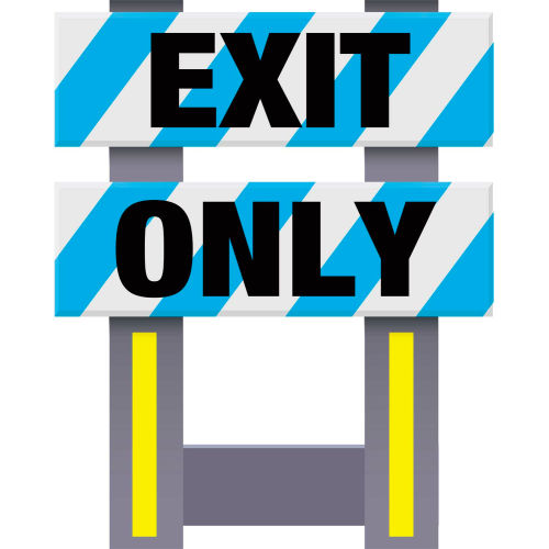 Folding Safety Barricade, Blue, Exit Only