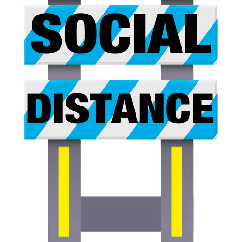 Folding Safety Barricade, Blue, Social Distance
