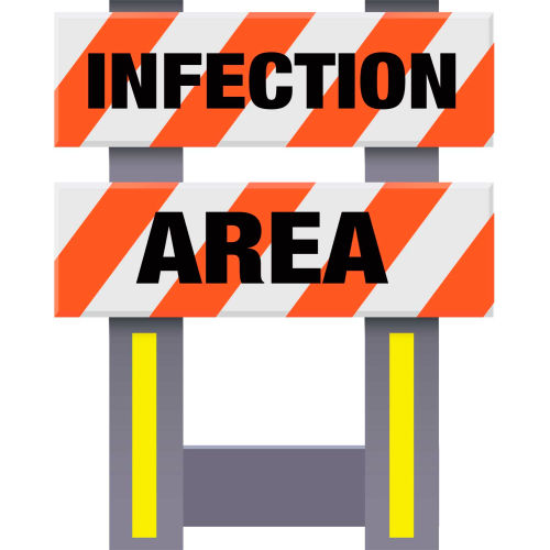 Folding Safety Barricade, Orange, Infection Area