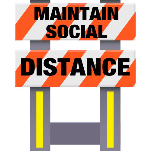 Folding Safety Barricade, Orange, Maintain Social Distance