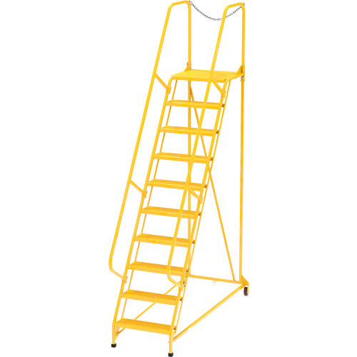 Maintenance Ladder 10 Step Perforated Yellow