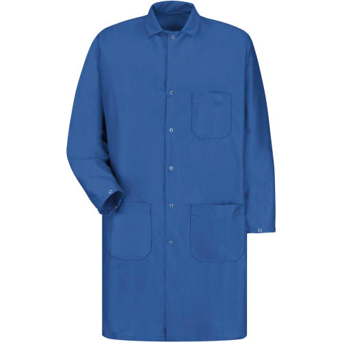 Red Kap&#174; Unisex ESD/Anti-Static Tech Coat, Electronic Blue, Polyester/Nylon, 3XL
