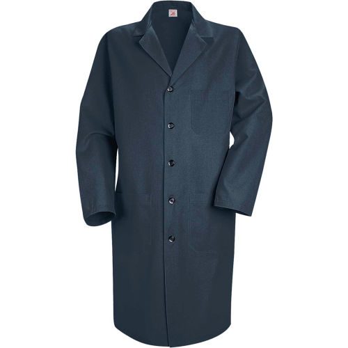 Red Kap® Men's Lab Coat, Navy, Poly/Combed Cotton, Regular, 52"