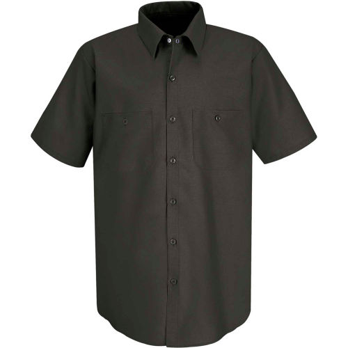 Red Kap® Men's Industrial Work Shirt Short Sleeve Charcoal Long-2XL SP24