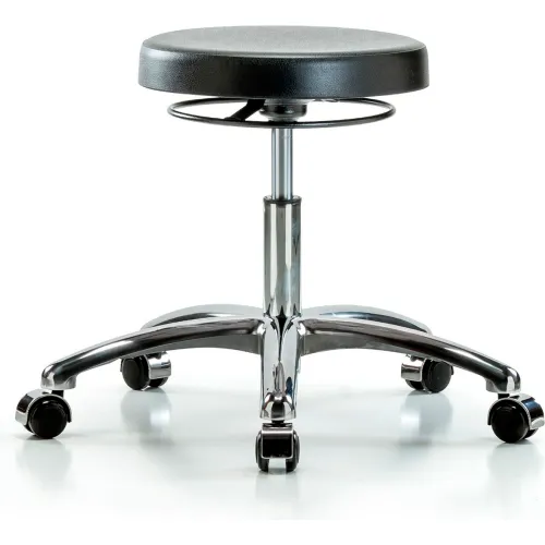 Blue Ridge Ergonomics Cleanroom Stool with Casters Desk Height Black