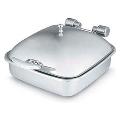 Vollrath&#174; Intrigue Square 6 Quart Induction Chafer, 46133, W/ Porcelain Food Pan, Solid Top