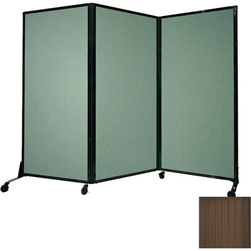 Portable Acoustical Partition Panel, AWRD 80"x8'4" With Casters, Brown