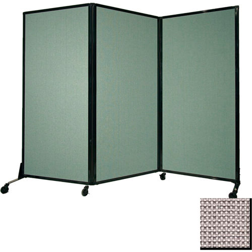 Portable Acoustical Partition Panel, AWRD 88"x8'4" Fabric, With Casters, Slate