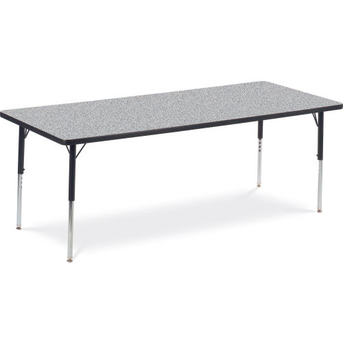 Virco&#174; Activity Table w/ Adjustable Legs - 30&quot; x 72&quot; - Rectangle - Black Frame/Gray Top