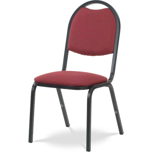 Virco® 8917 Domed Seat Round Back Stacking Chair, Black Frame/Red