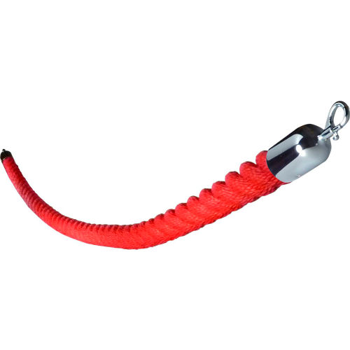 Visiontron Braided Polypropylene 6' Red Rope, Polished Chrome Snap Ends, 1-1/2 Diameter