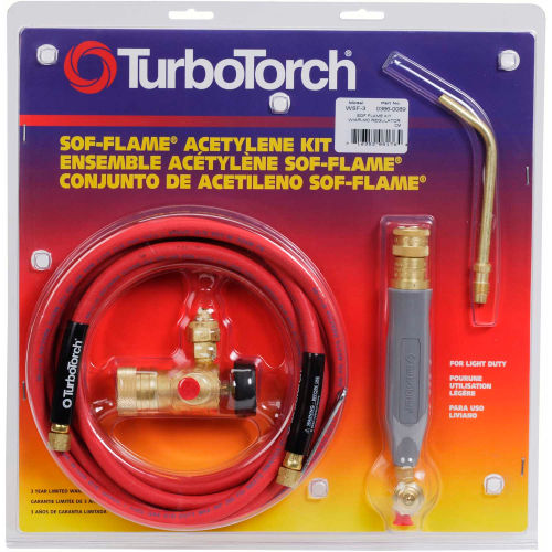 TurboTorch&#174; SOF-FLAME&#153; Torch Kit, WSF-3, S-4 Soldering Tip, 12' Hose, Air Acetylene