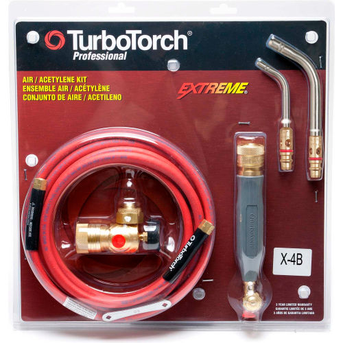 TurboTorch&#174; Extreme &#174; Standard Torch Kits, X-4B A/C & Refrig Kit, Air Acetylene, 12' Hose