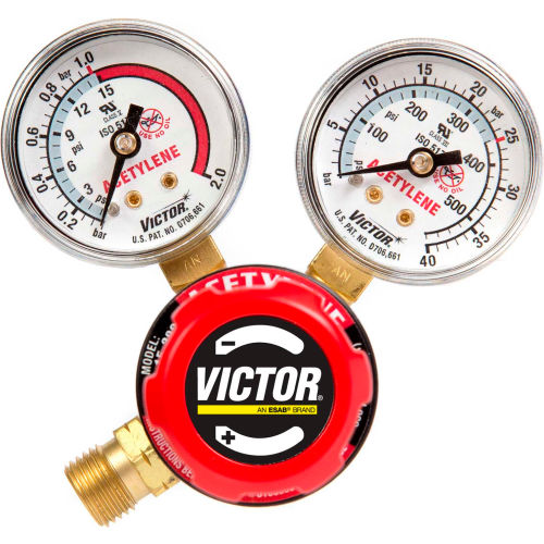 Victor&#174; Regulator Single Stage-Acetylene G150-15-200R 021 "A", Brass, CGA-200, 400 PSI
