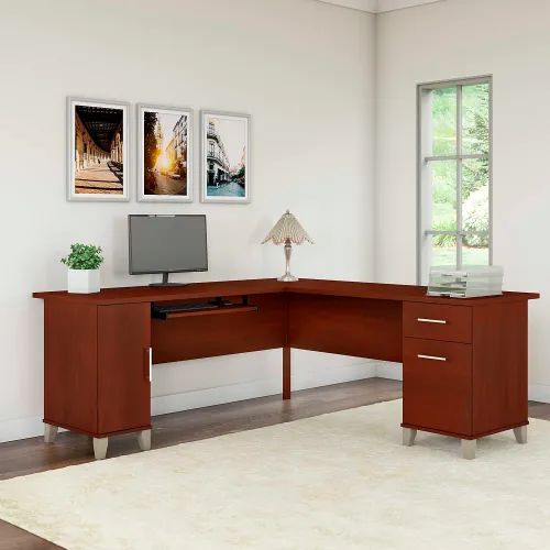 Bush furniture somerset 72w 2024 l shaped desk with hutch