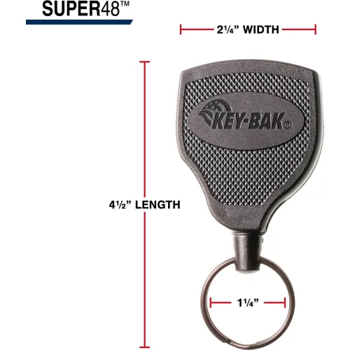 KEY-BAK SUPER48 SD 13oz. Locking Retractable Keychain, 36