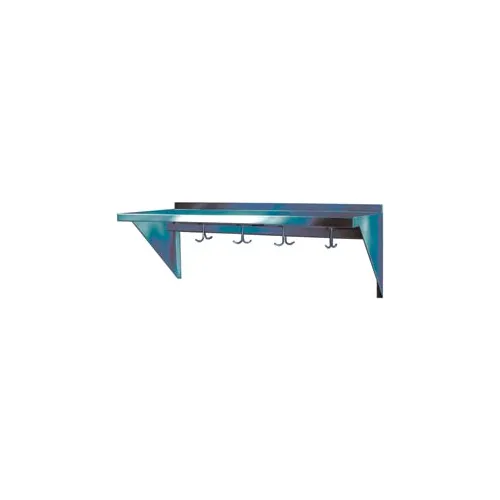 Stainless Steel Wall Mounted Shelf 12 X 48 Shelf With Hooks stainless-steel-wall-mounted-shelf-12-x-48-shelf-with-hooks