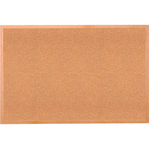 Ghent 4' x 8' Bulletin Board - Natural Cork - Oak Wood Frame