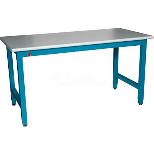 WSI Adjustable Workbench w/ Laminate Bullnose Edge Top, 60&quot;W x 30&quot;D, Blue
