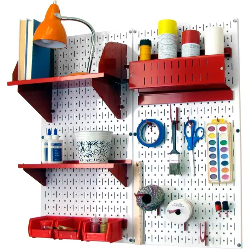 Wall Control Pegboard Hobby Craft Organizer Storage Kit, White