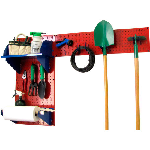 Wall Control Pegboard Garden Tool Board Organizer, Red/Blue, 48&quot; X 32&quot; X 9&quot;