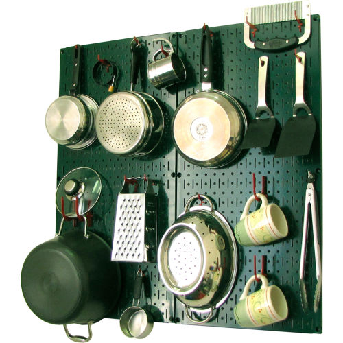 Wall Control Kitchen Pegboard Pack Storage & Organization Kit, Green/Red, 32&quot; X 32&quot; X 6&quot;