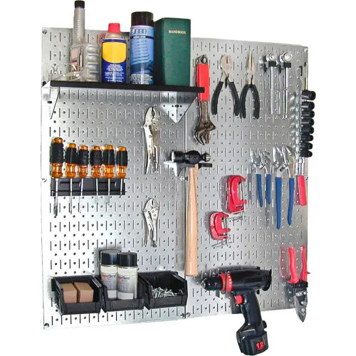 Wall Control Hobby Craft Pegboard Organizer Storage Kit; White and Red