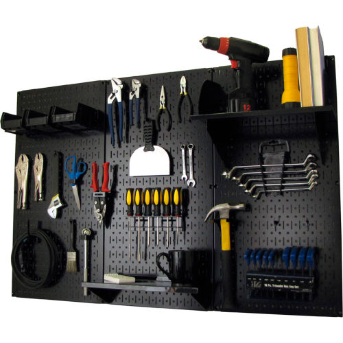 Wall Control Pegboard Standard Tool Storage Kit, Black, 48&quot; X 32&quot; X 9&quot;
