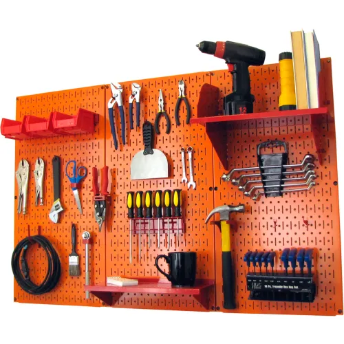 Wall Control Pegboard Standard Tool Storage Kit Orange Red 48 X 32 X 9