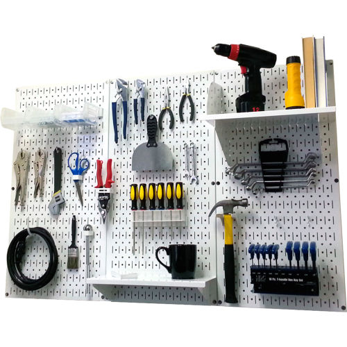 Wall Control Pegboard Standard Tool Storage Kit, White, 48" X 32" X 9"