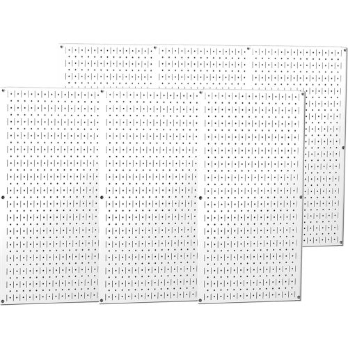 Wall Control Industrial Metal Pegboard, White, 96" X 32" X 3/4"
