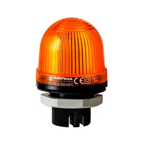 Werma 80030000 Permanent Beacon EM 12 - 240V AC/DC, IP65, 58 g, Yellow