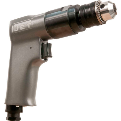 JET Reversible Pistol Grip Air Drill, Standard Keyed, 3/8&quot; Chuck, 2000 RPM