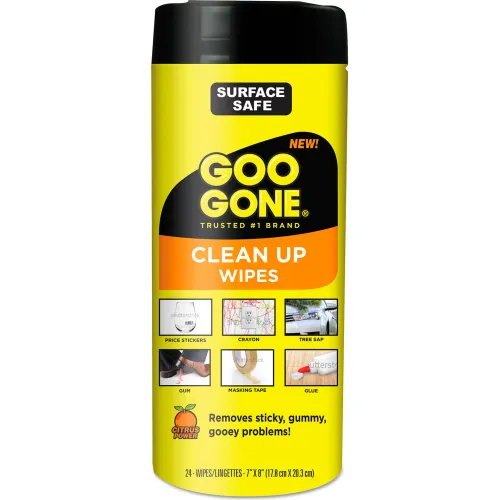 Goo Gone® Clean Up Wipes, 24 Wipes/Can, 4 Can/Case