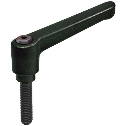 J.W. Winco 6N16F33K Nylon Plastic Adjustable Lever w/ Steel Components - M6 x 16mm Stud