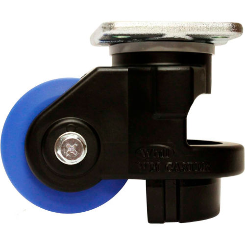 WMI® Roll & Set Leveling Caster WMI-150F-BLK 1653 Lb. Capacity - Swivel Plate Mount