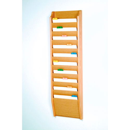 10 Pocket Chart Holder Light Oak